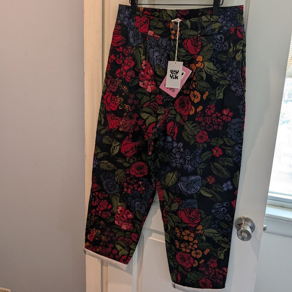 Addison - Tapered Twill Trousers in Maria Print - Maria Print / W34 (UK 16)